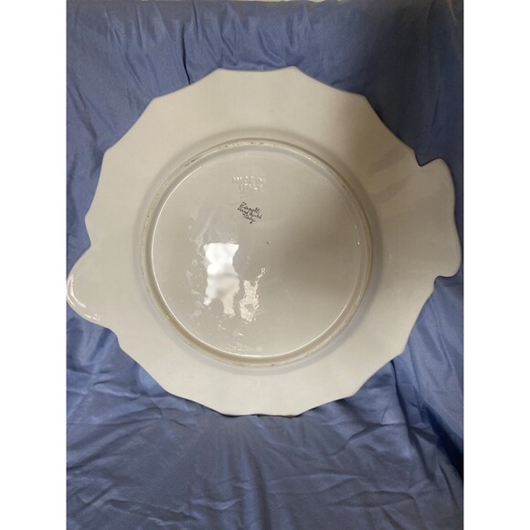 Vintage Zanolli Hand Painted  Bot Fish Platter Made in Italy 15" White Coral - Picture 10 of 10